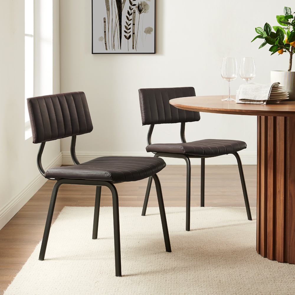 Dark brown clearance wood chairs