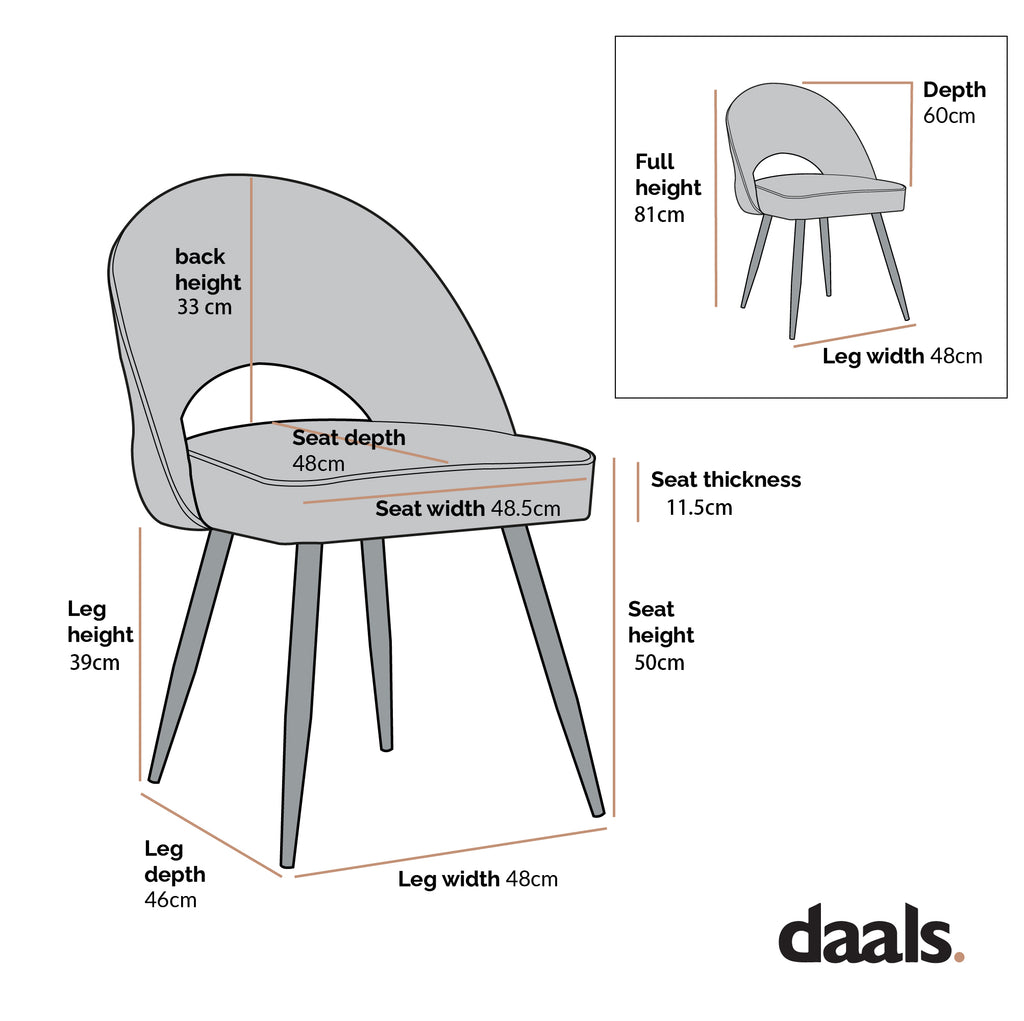 Dining chair 2025 seat height cm