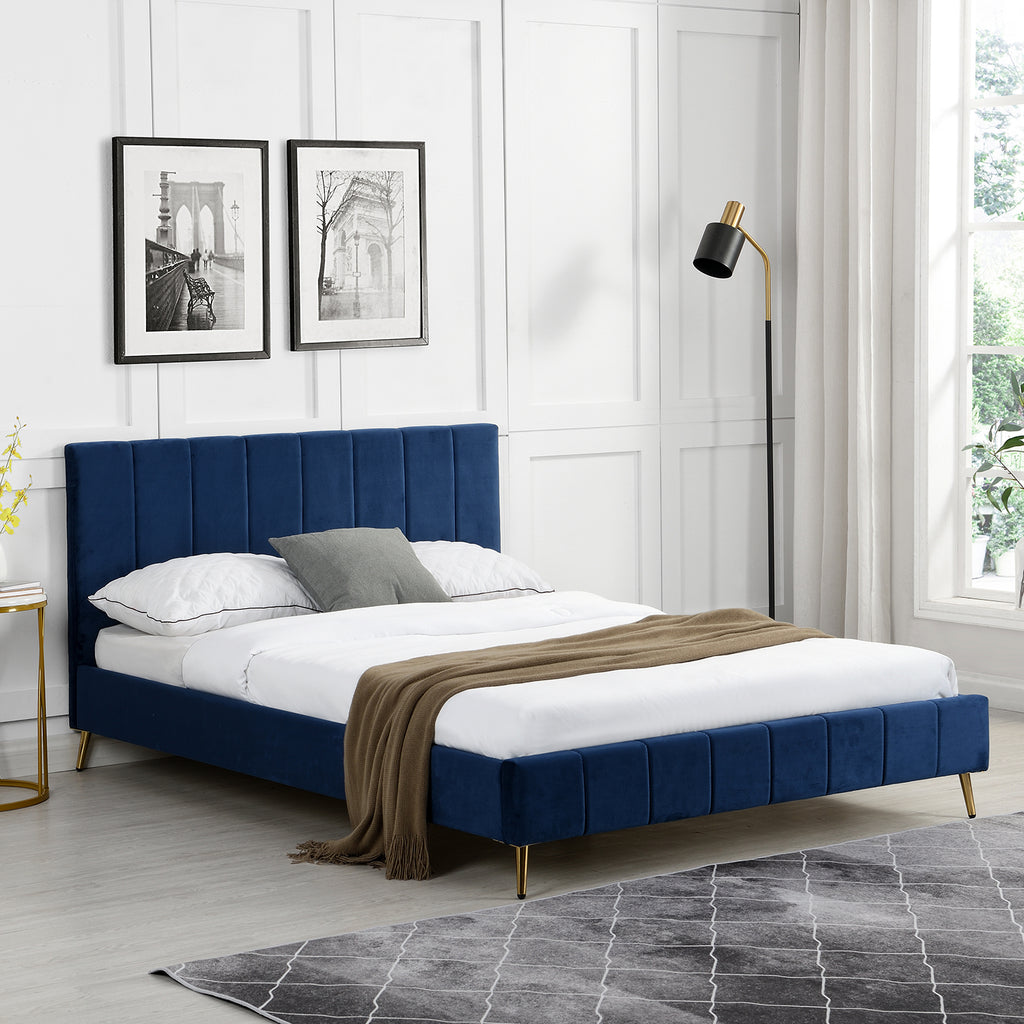 Navy emily velvet deals bed