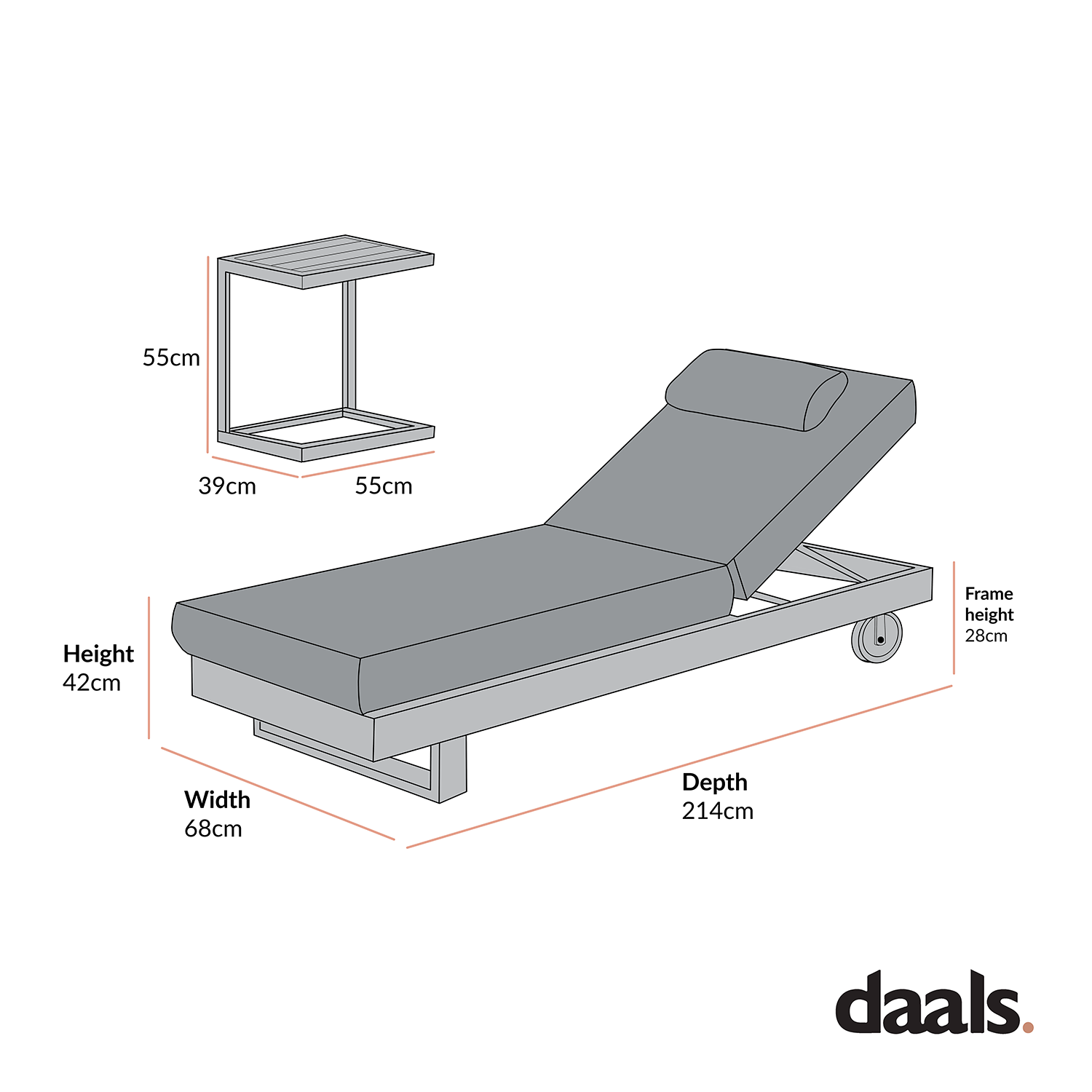 Montrose Aluminium Outdoor Sun Lounger Set, Brushed Silver Oak