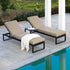 Albany Aluminium Sun Lounger and Side Table Set, Taupe