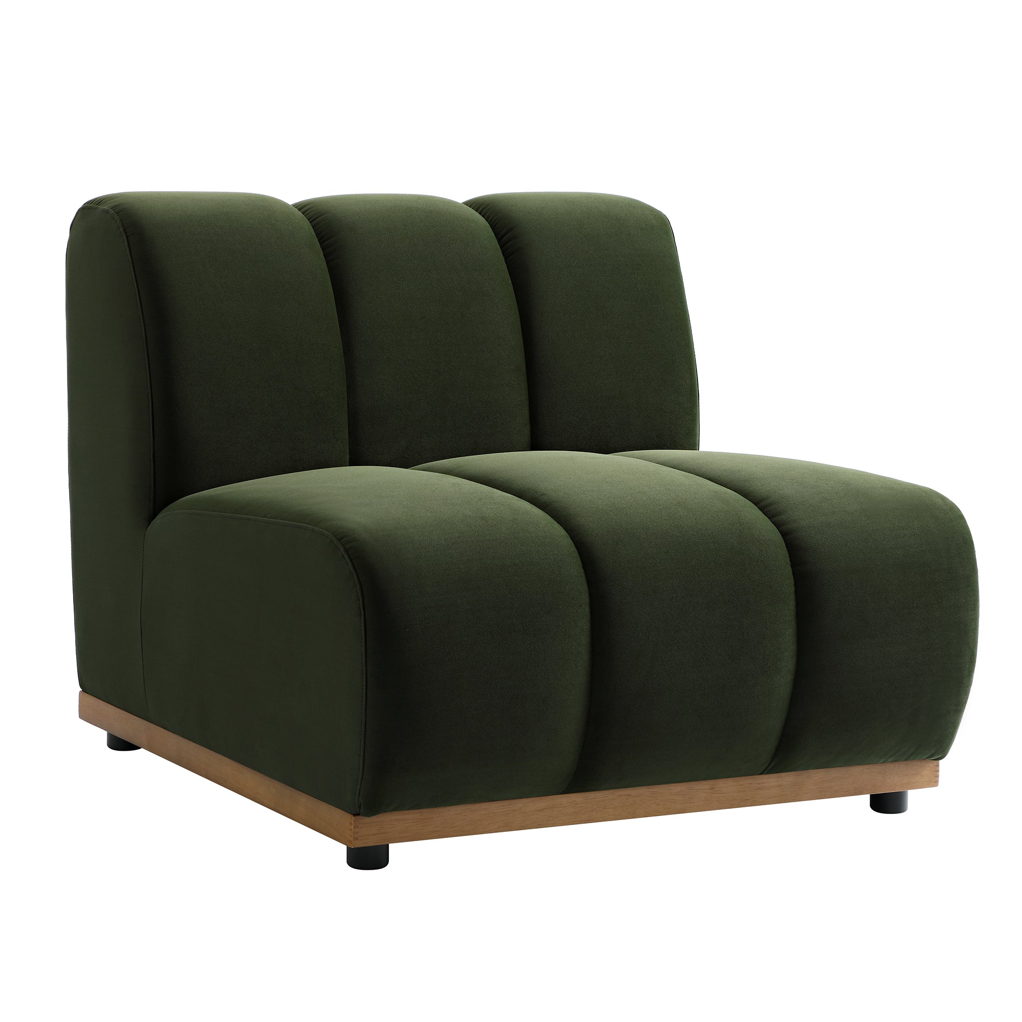 Granvia Moss Green Modular Sofa, 1-Seater Armless Sofa