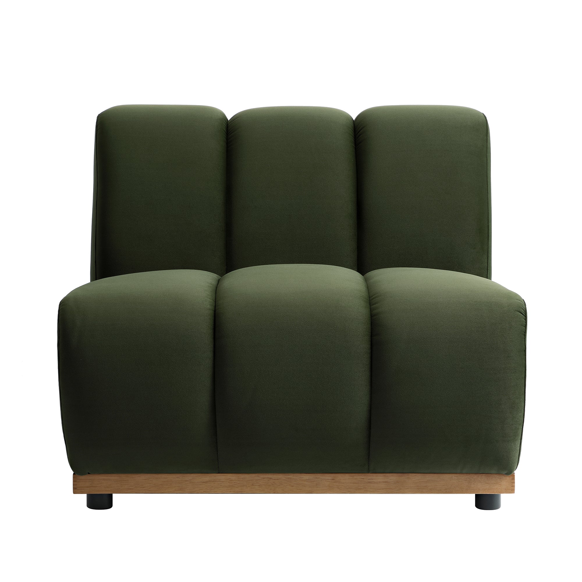 Granvia Moss Green Modular Sofa, 1-Seater Armless Sofa