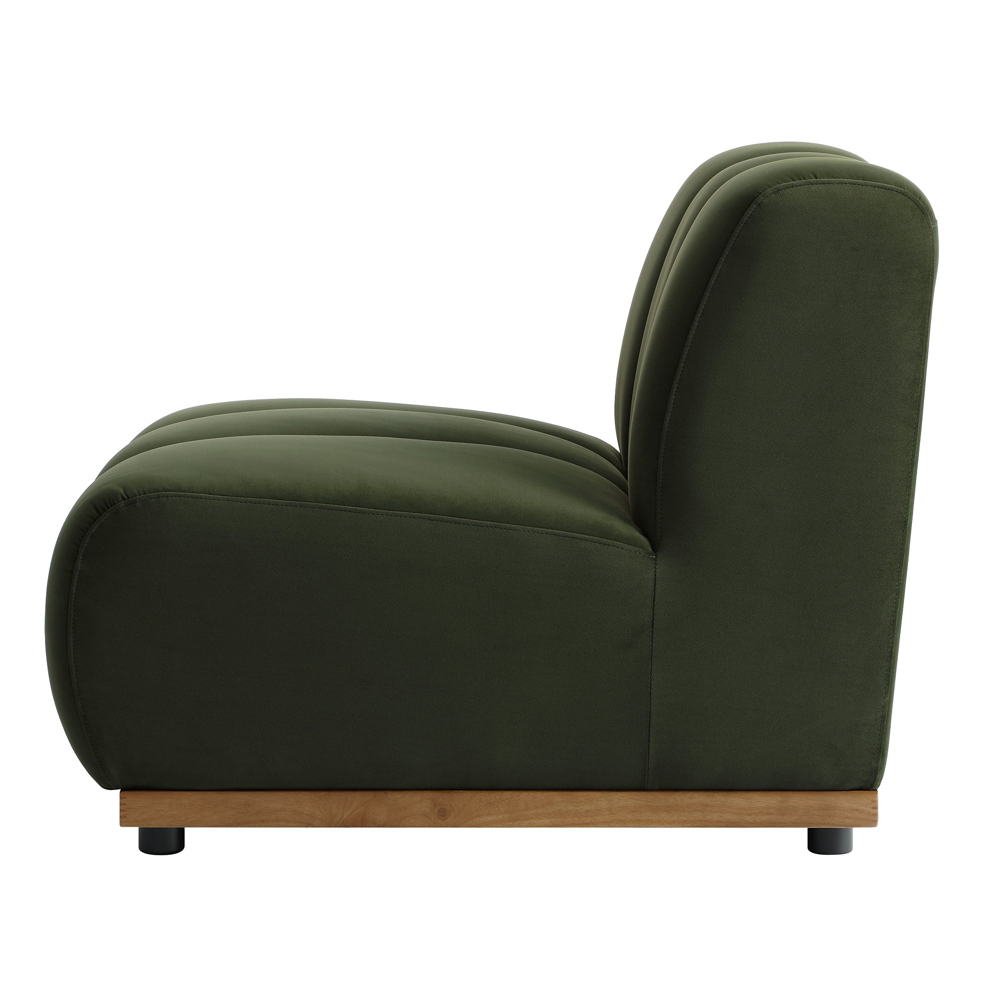 Granvia Moss Green Modular Sofa, 1-Seater Armless Sofa