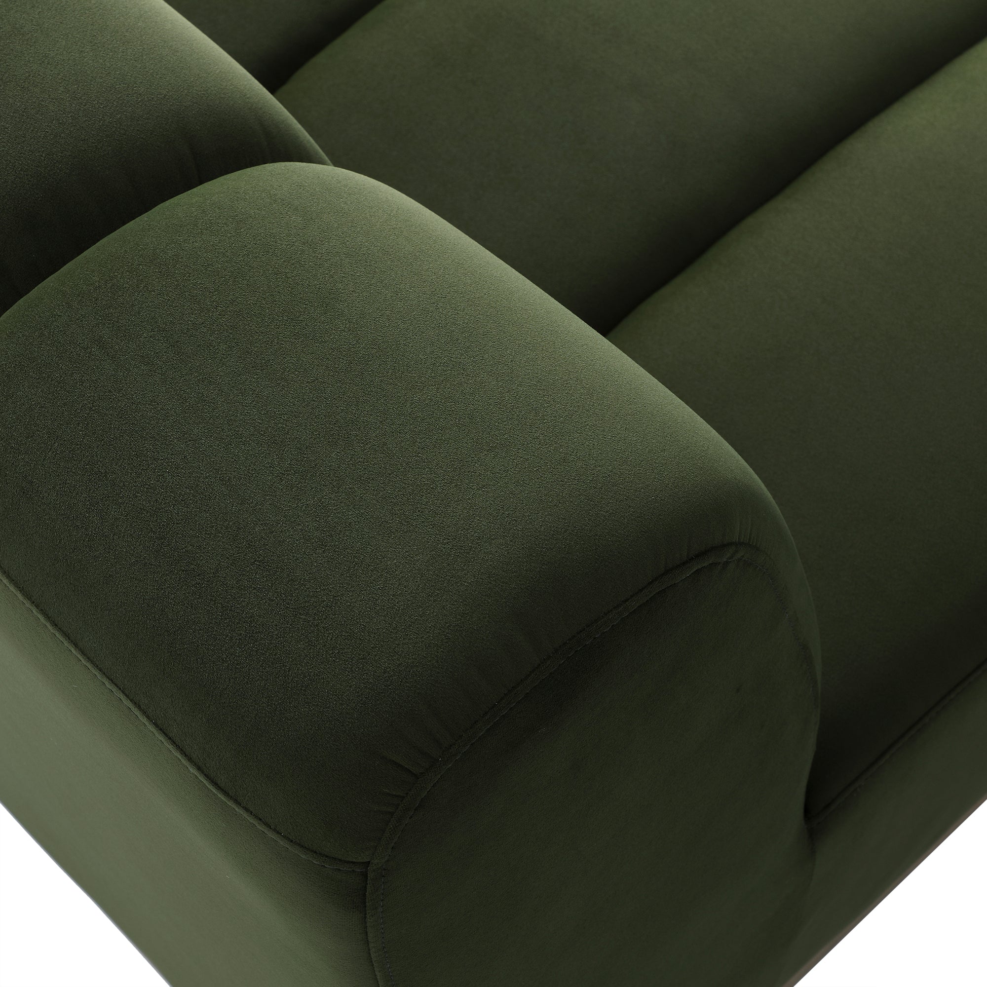 Granvia Moss Green Velvet Modular Sofa, 4-Seater Large Corner Sofa