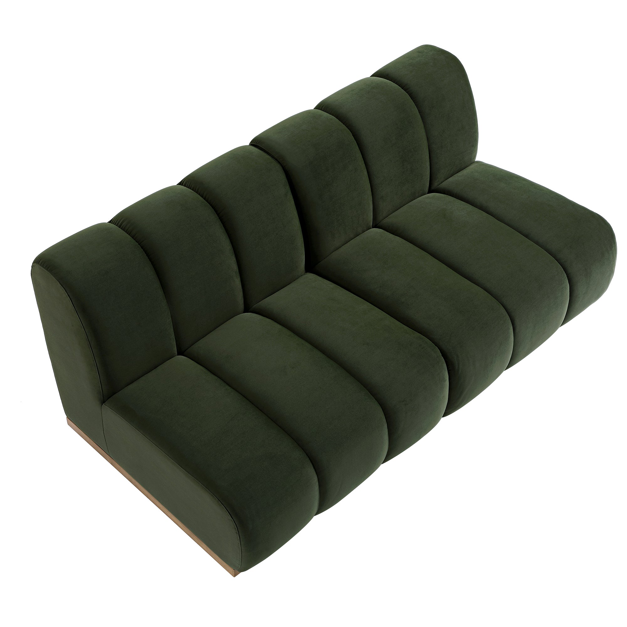 Granvia Moss Green Velvet Modular Sofa, 2-Seater Sofa