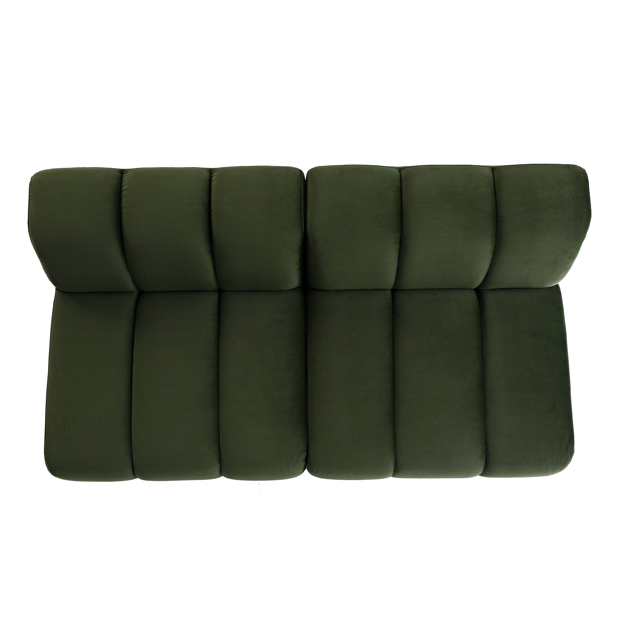 Granvia Moss Green Velvet Modular Sofa, 2-Seater Sofa