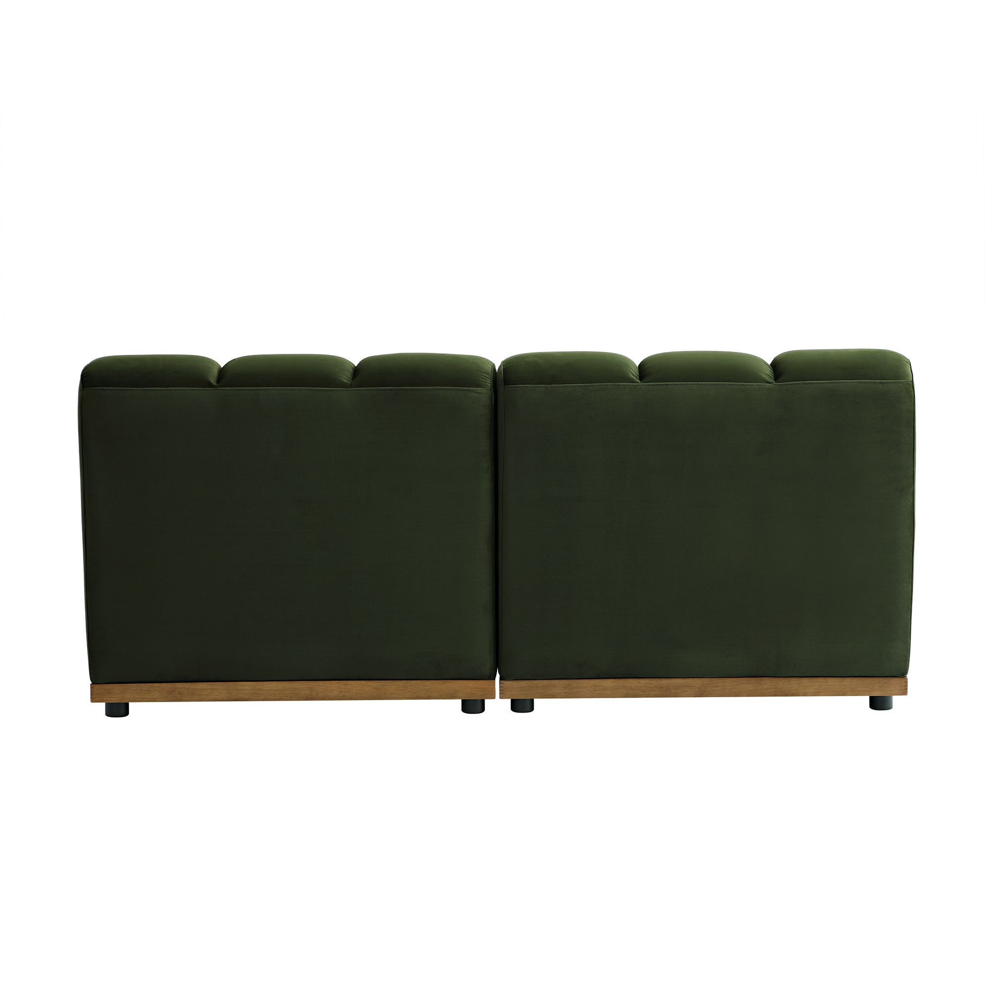 Granvia Moss Green Velvet Modular Sofa, 2-Seater Sofa