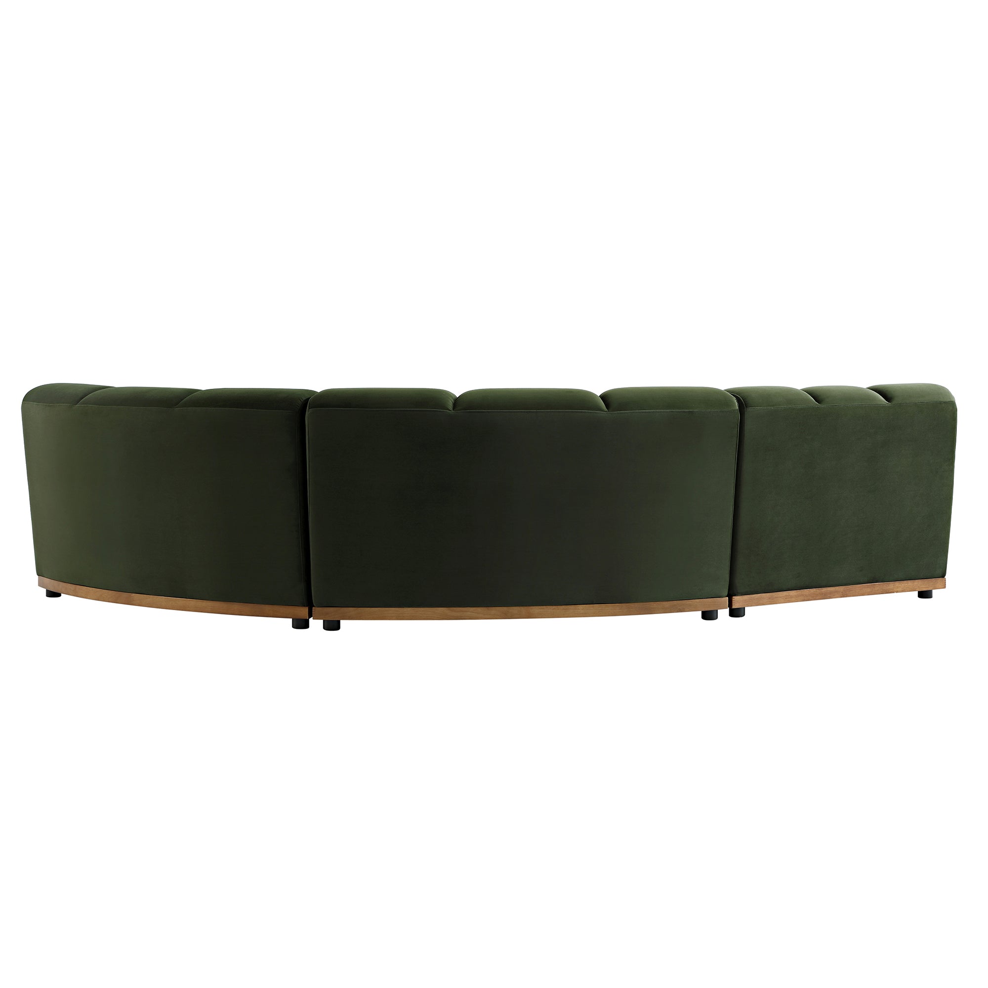 Granvia Moss Green Velvet Modular Sofa, 3-Seater L-Shaped Sofa