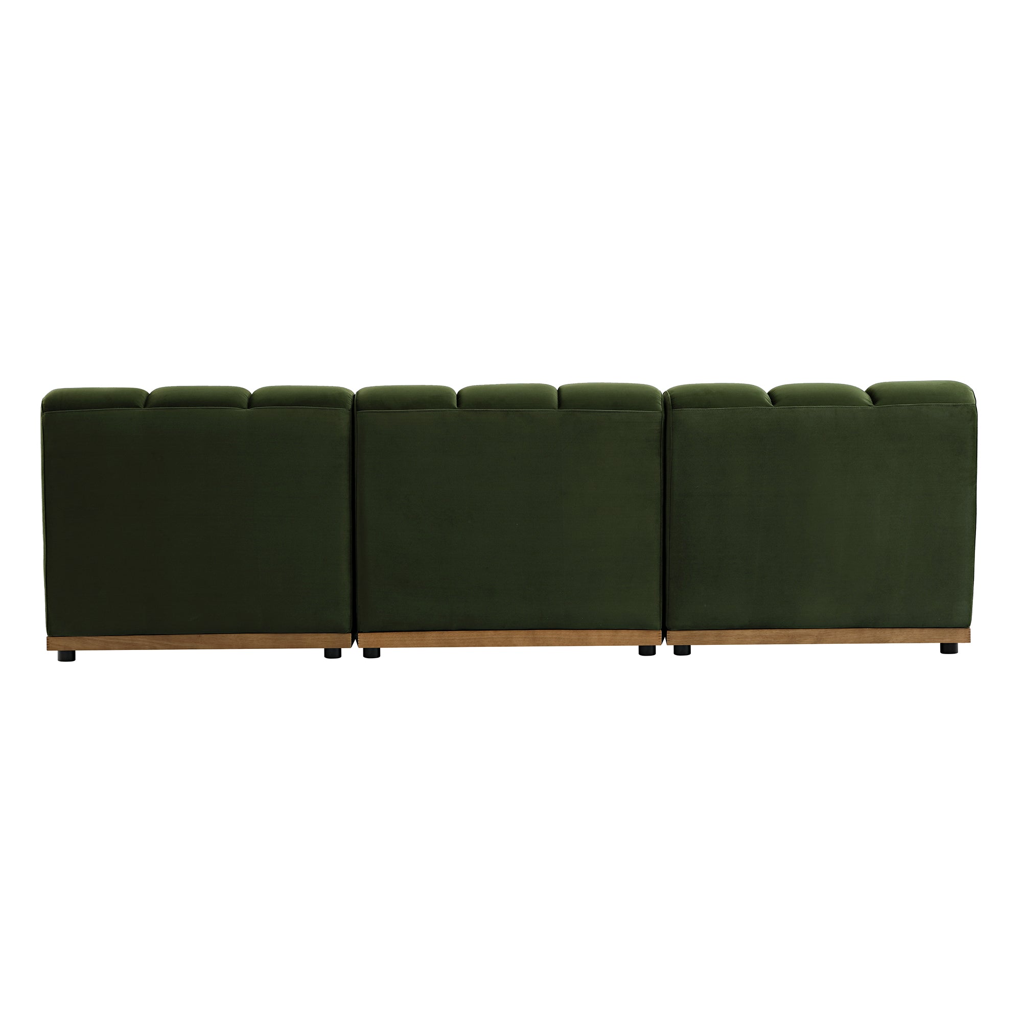 Granvia Moss Green Velvet Modular Sofa, 3-Seater Sofa