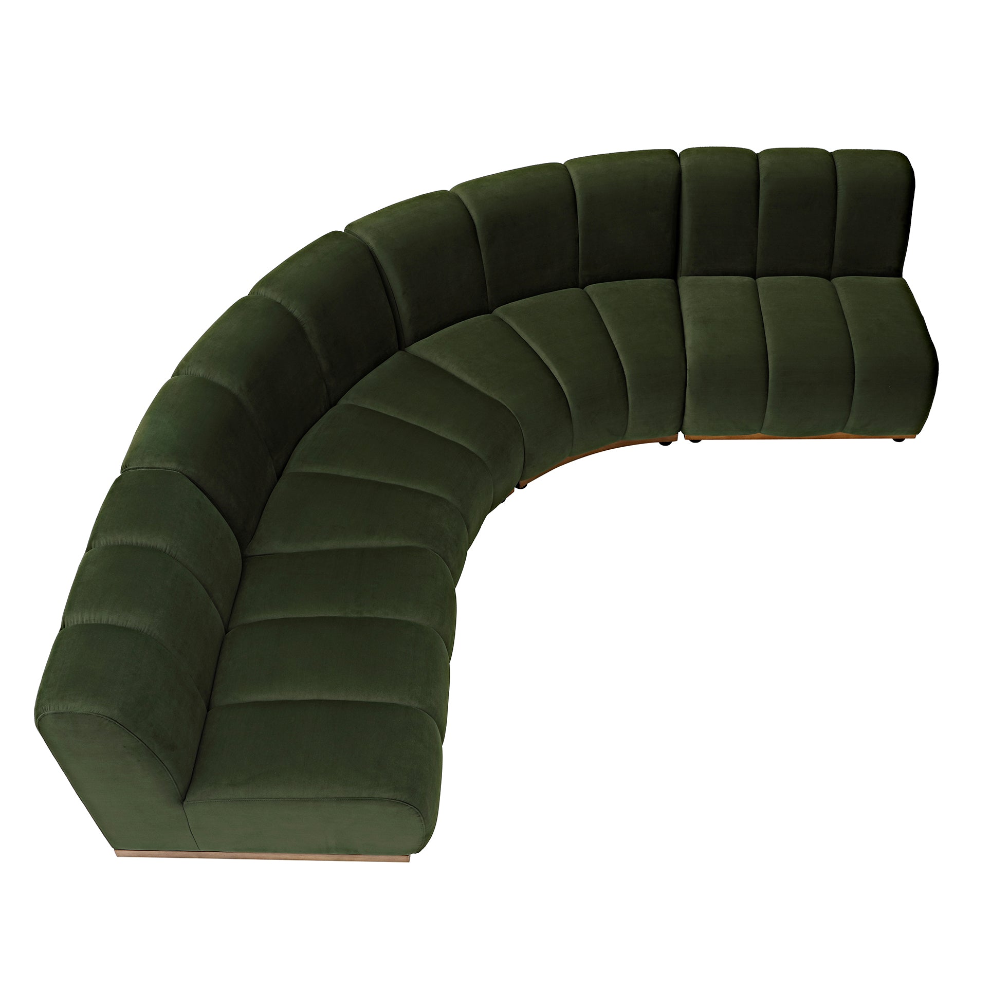 Granvia Moss Green Velvet Modular Sofa, 4-Seater Large Corner Sofa