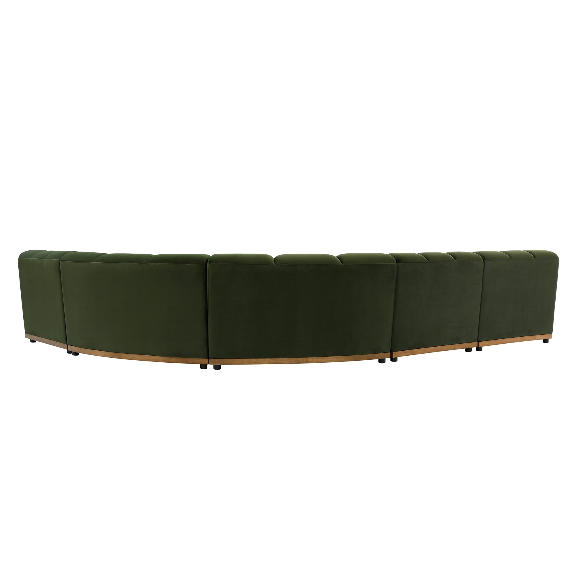 Granvia Moss Green Velvet Modular Sofa, 5-Seater Grand L-Shaped Sofa