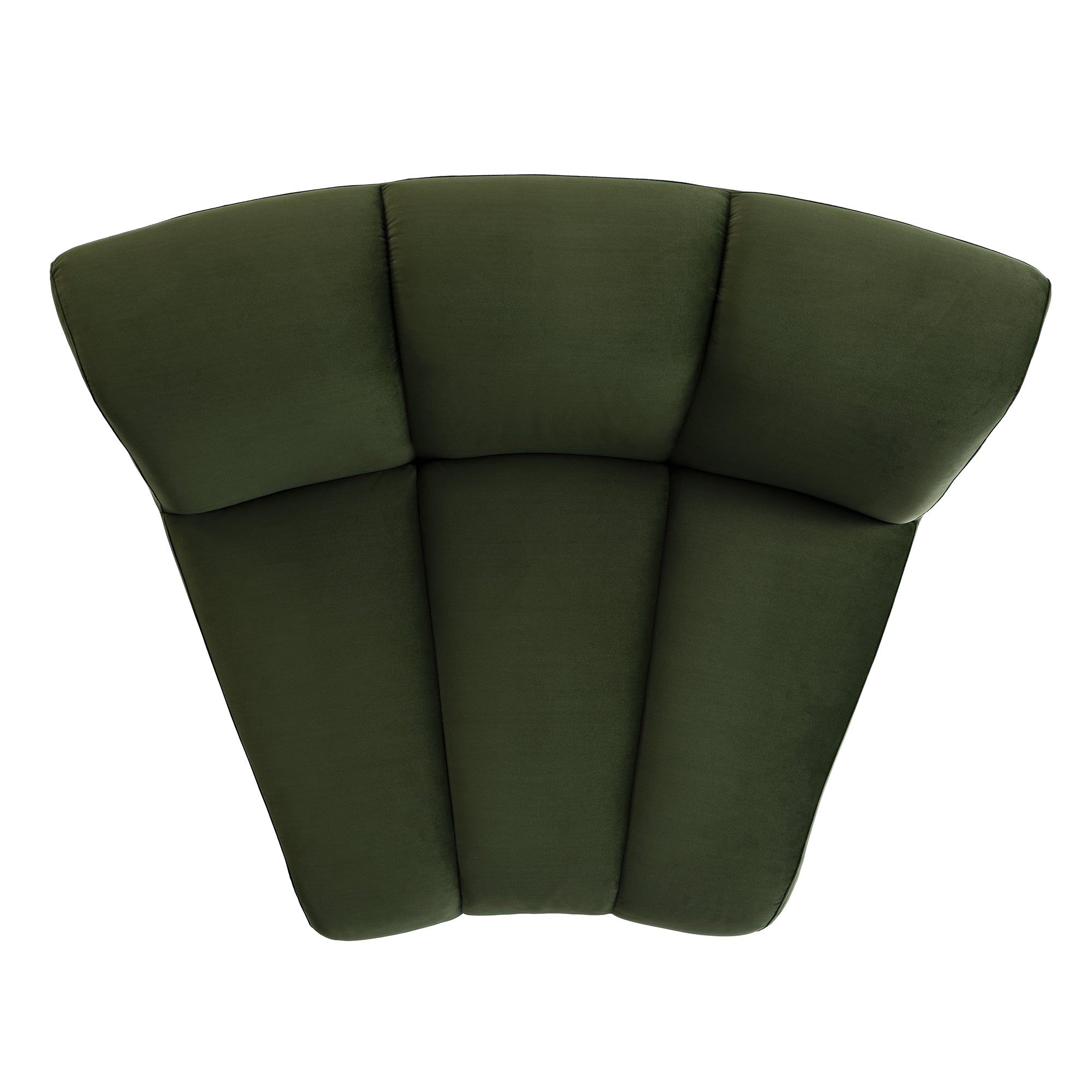 Granvia Moss Green Velvet Modular Sofa, 1-Seater Curved Sofa