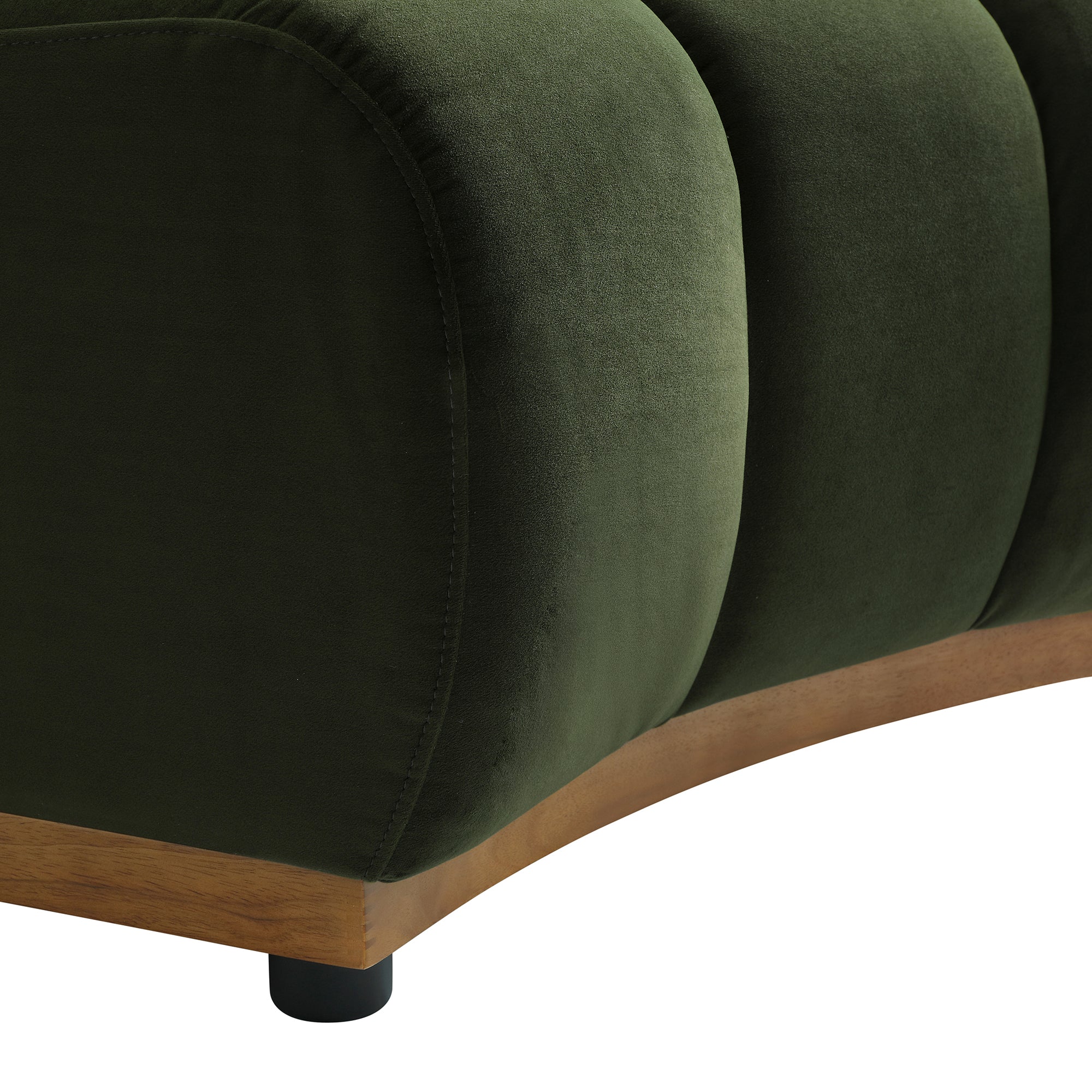 Granvia Moss Green Velvet Modular Sofa, 3-Seater Curved Sofa