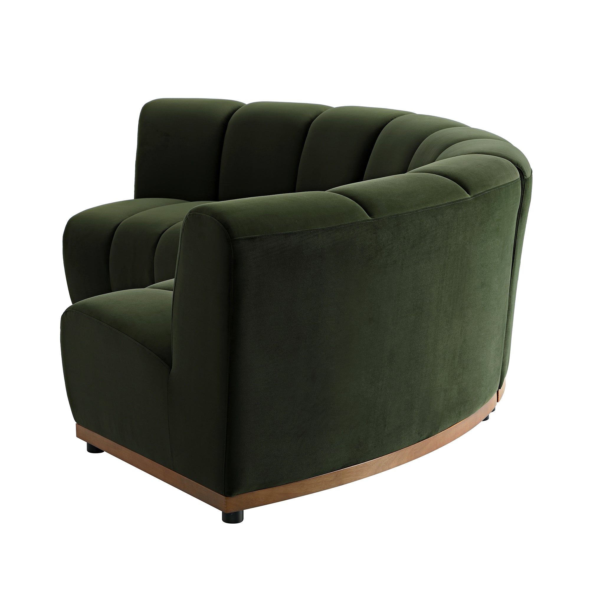 Granvia Moss Green Velvet Modular Sofa, 3-Seater Curved Sofa