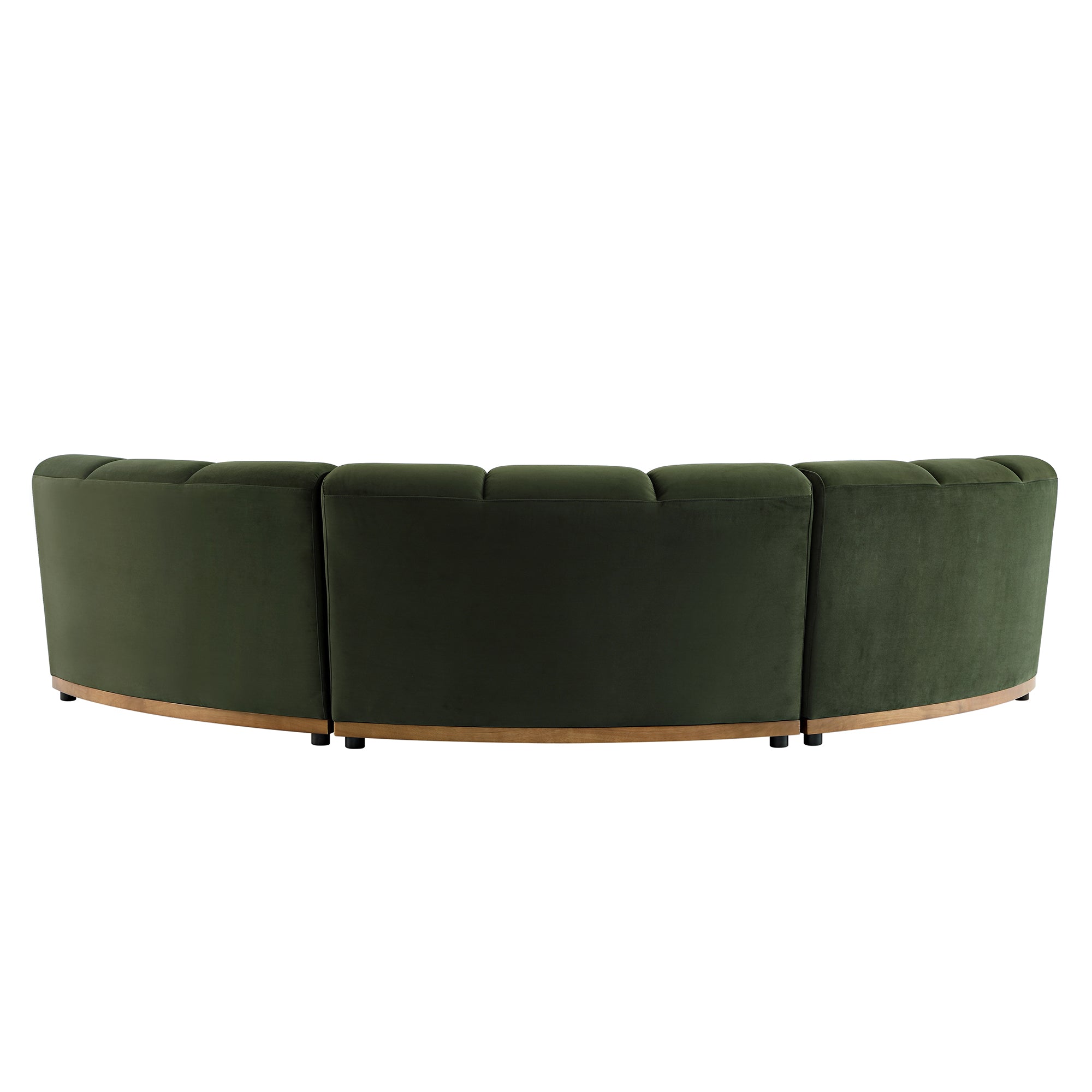 Granvia Moss Green Velvet Modular Sofa, 3-Seater Curved Sofa