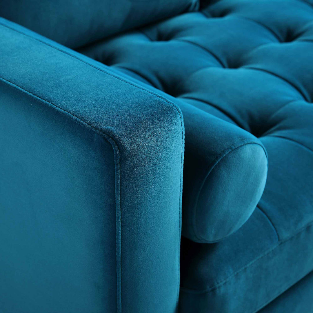 Henrietta 2-Seater Sofa, Teal Velvet | daals