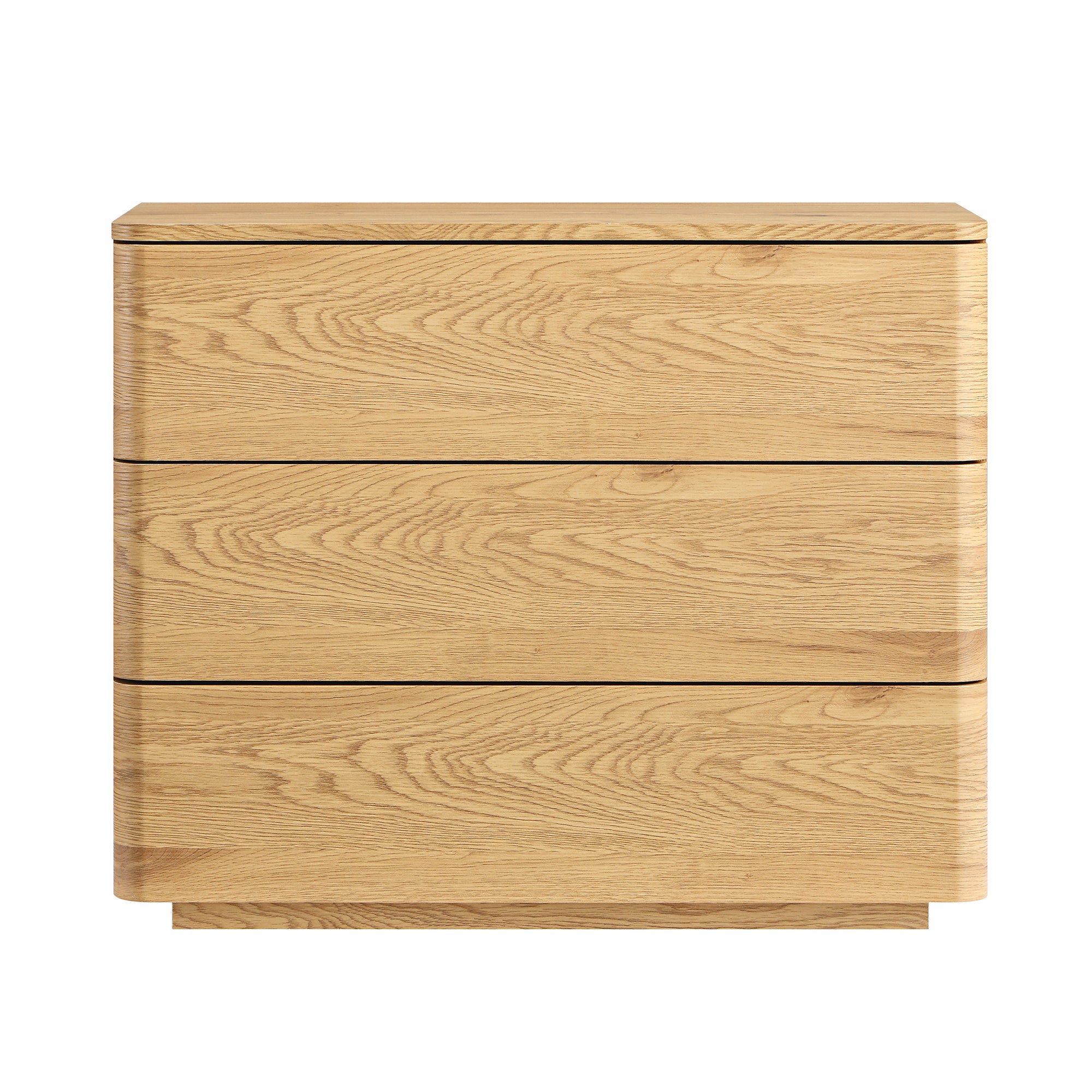 Agnes Curved Edge Chest of 3 Drawers, Natural