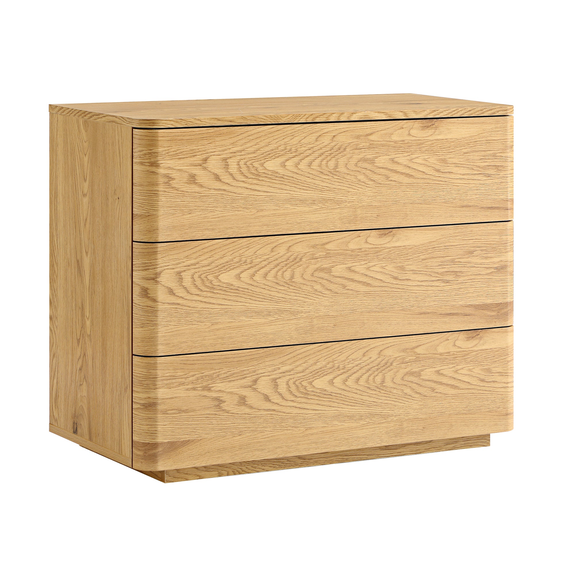 Agnes Curved Edge Chest of 3 Drawers, Natural