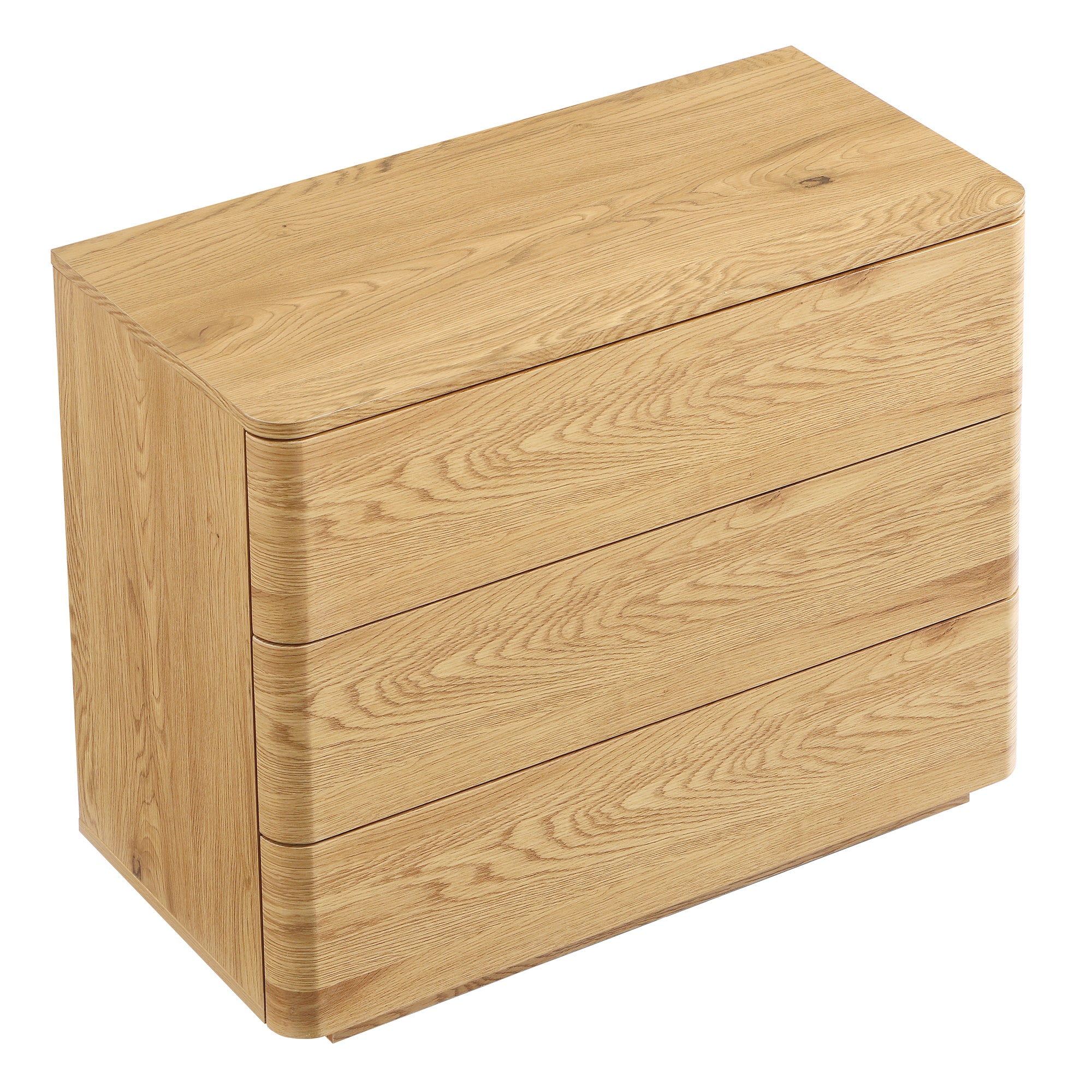 Agnes Curved Edge Chest of 3 Drawers, Natural