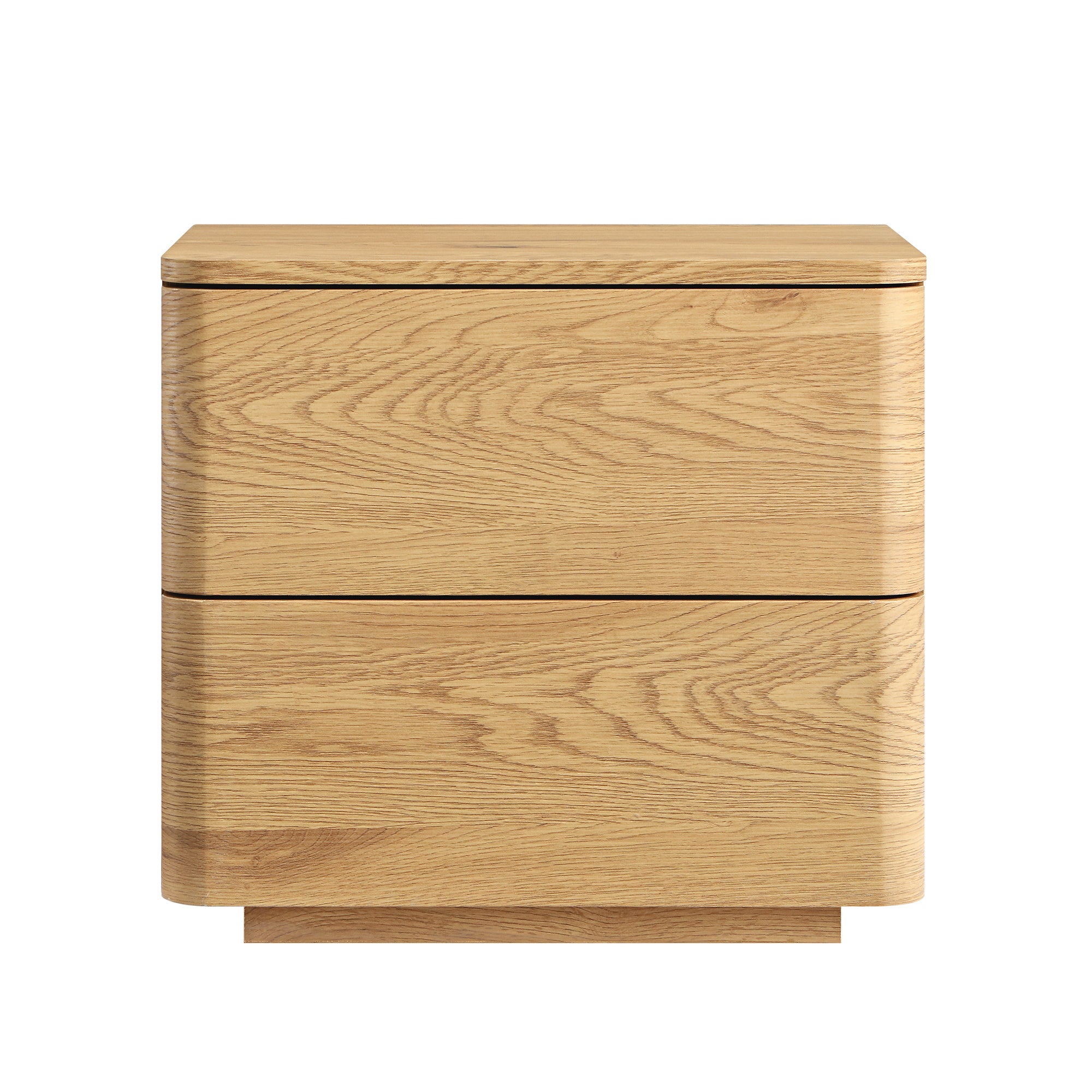 Agnes Curved Edge 2 Drawer Bedside Table, Natural