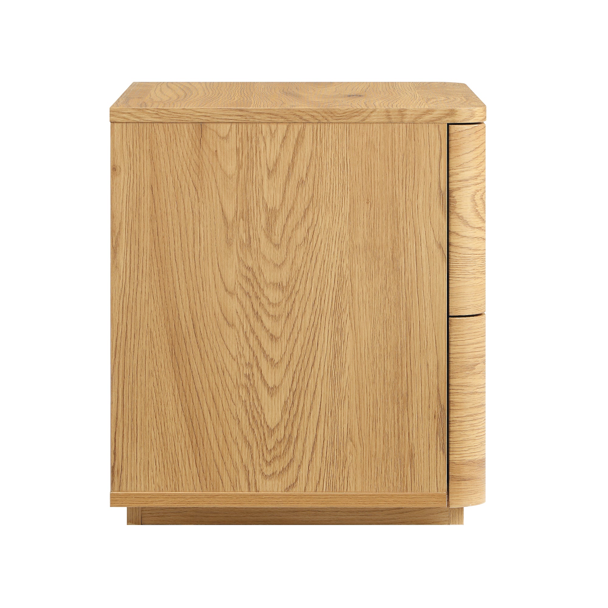 Agnes Curved Edge 2 Drawer Bedside Table, Natural