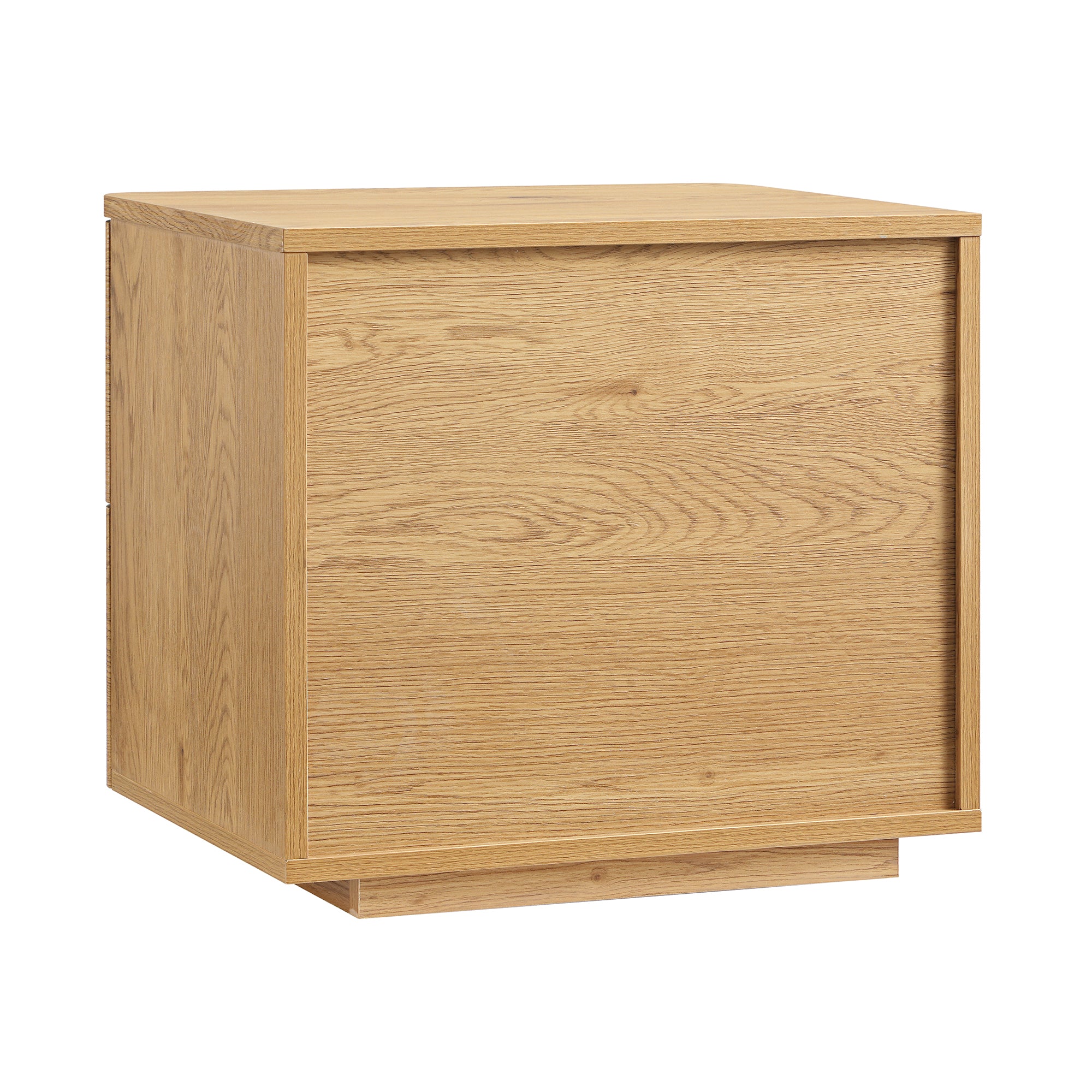 Agnes Curved Edge 2 Drawer Bedside Table, Natural