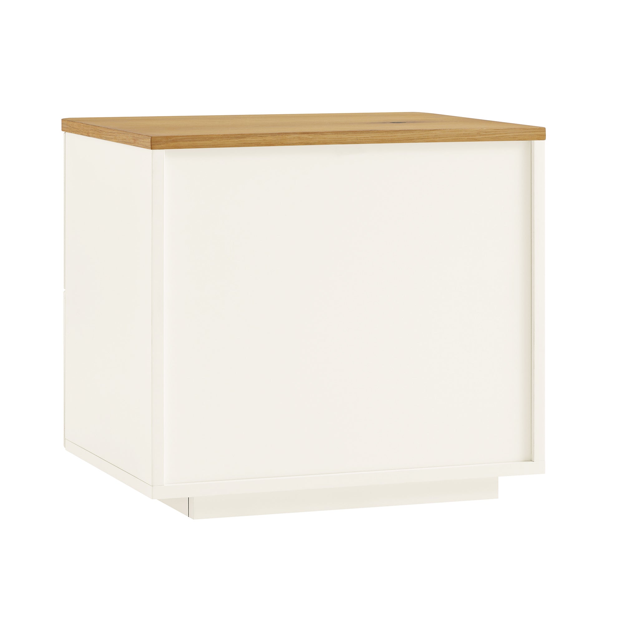 Agnes Curved Edge 2 Drawer Bedside Table, White