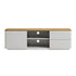 Agnes Curved Edge 150cm Wide TV Unit, Dove Grey with Oak Top