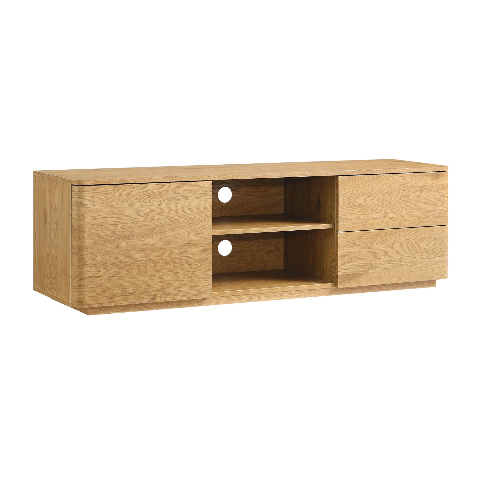 Agnes Curved Edge 150cm Wide TV Unit, Natural