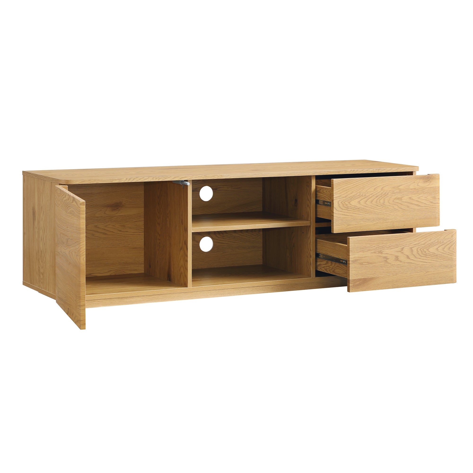 Agnes Curved Edge 150cm Wide TV Unit, Natural