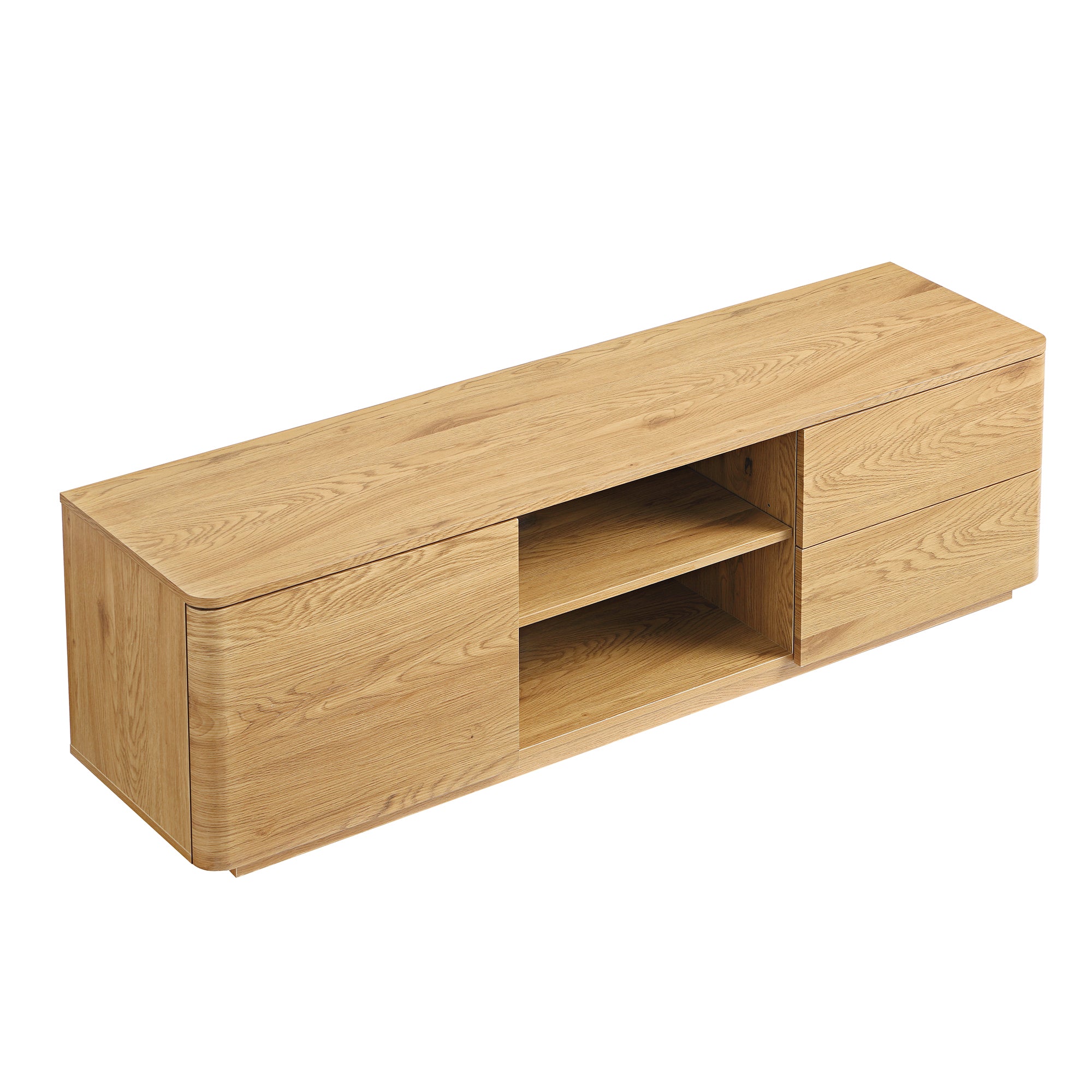 Agnes Curved Edge 150cm Wide TV Unit, Natural