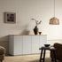 Agnes Curved Edge 150cm Wide Sideboard, Dove Grey with Oak Top