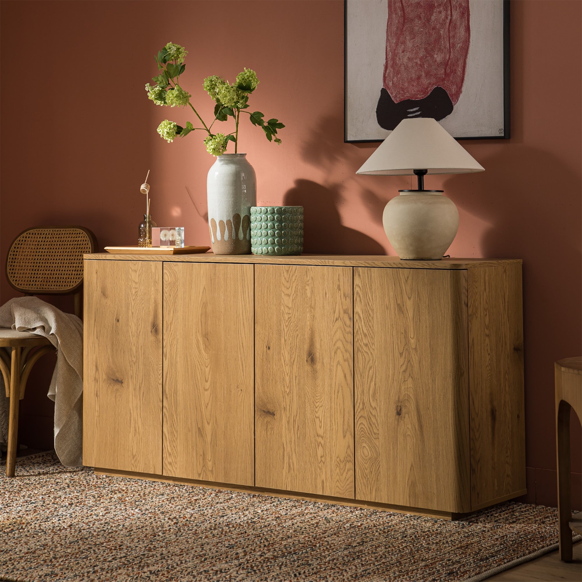 Agnes Curved Edge 150cm Wide Sideboard, Natural