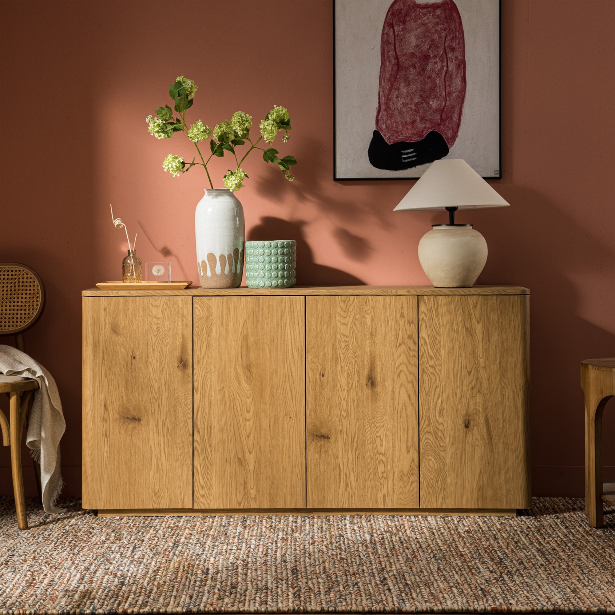 Agnes Curved Edge 150cm Wide Sideboard, Natural