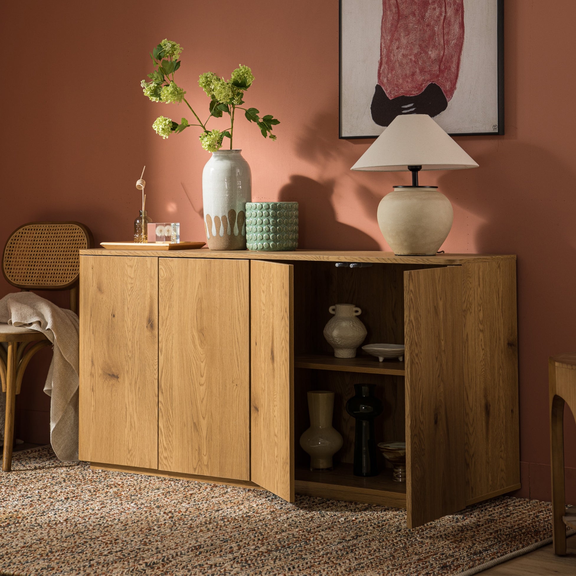 Agnes Curved Edge 150cm Wide Sideboard, Natural