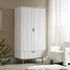 Richmond Ridged Double Wardrobe with Drawer, Matte White | daals