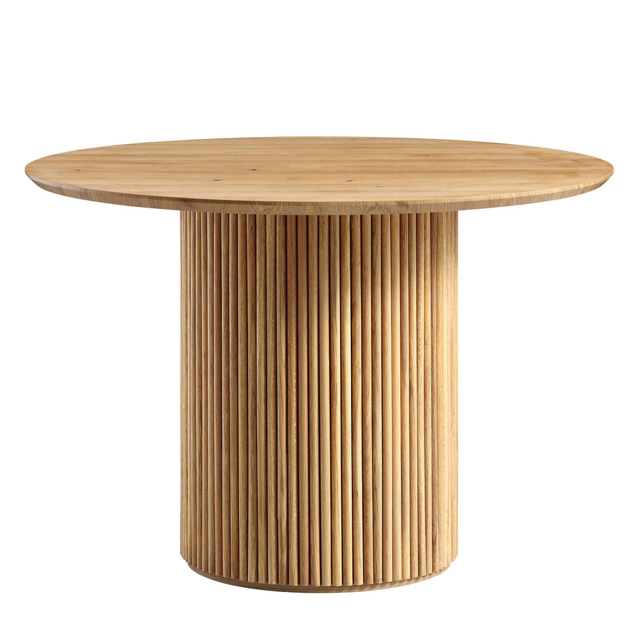 Maru Round Oak Pedestal Dining Table, Oak | daals