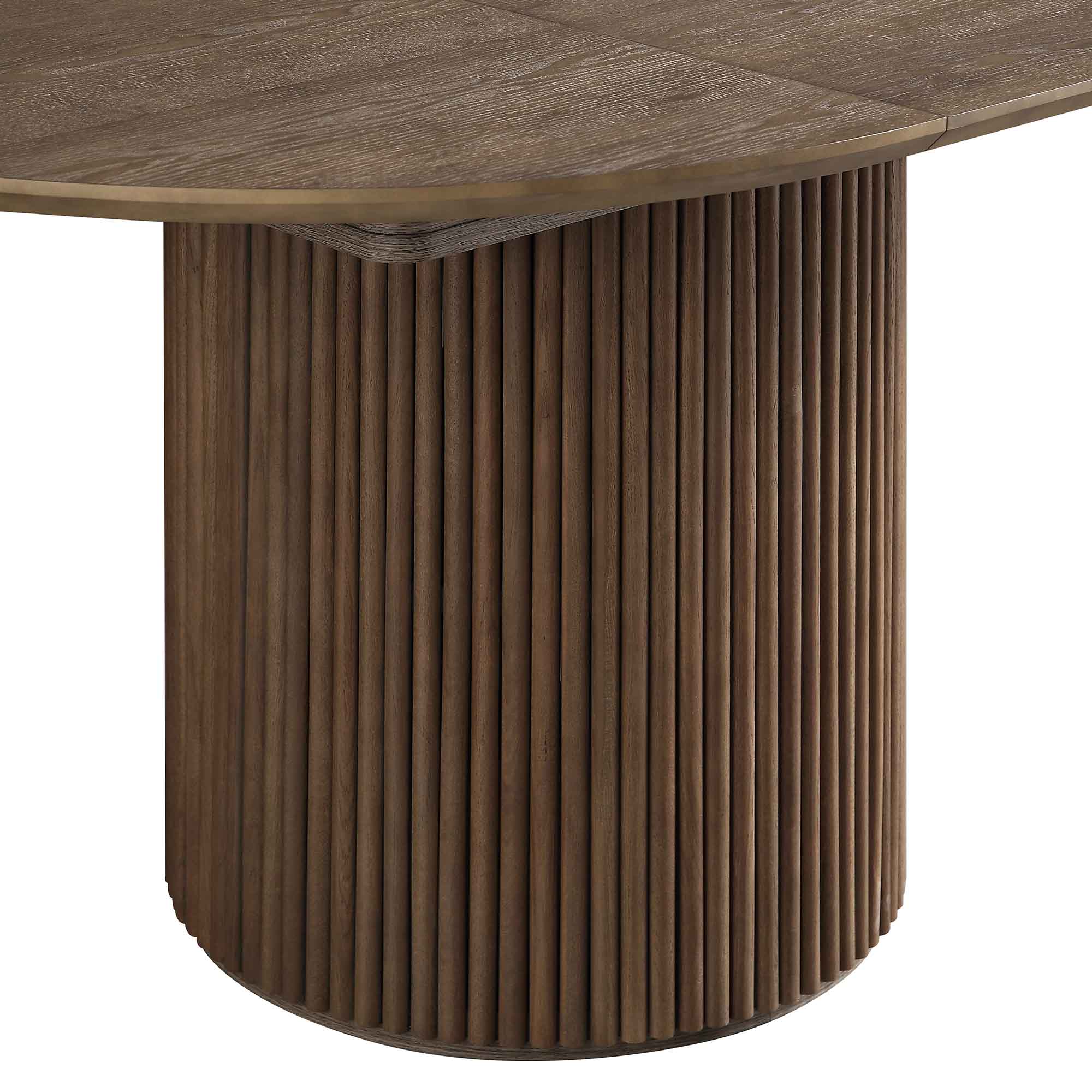 Maru Round 4-6 Seater Extending Oak Pedestal Dining Table, Silver Oak
