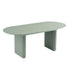 Maru Oval 6-8 Seater Extending Oak Pedestal Dining Table, Sage Green