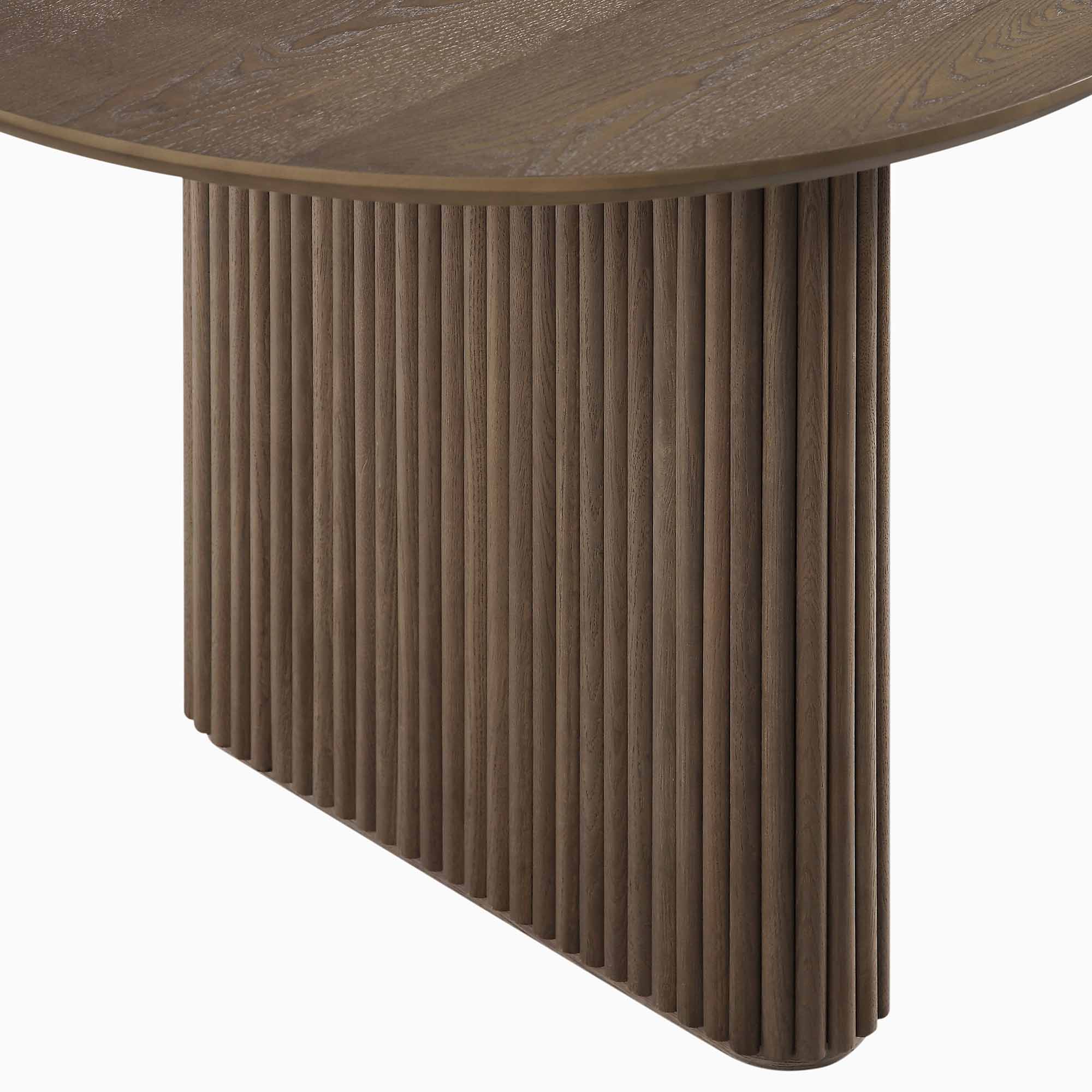 Maru Oval 6-8 Seater Extending Oak Pedestal Dining Table, Silver Oak