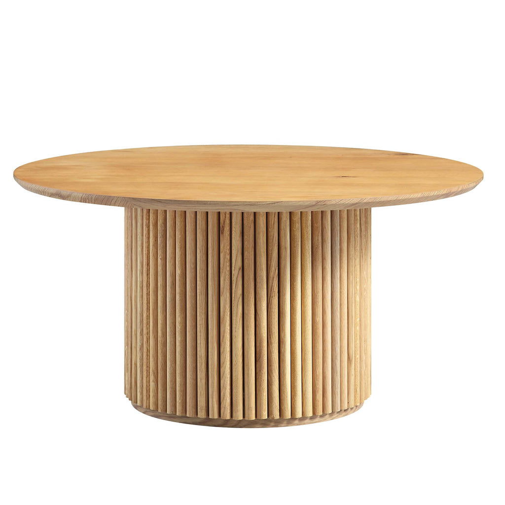 Maru Round Oak Pedestal Coffee Table, Oak | daals