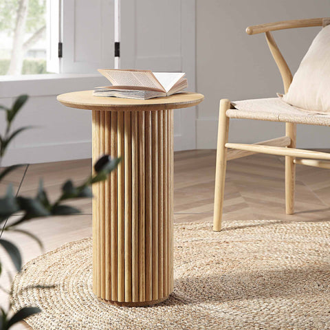 Maru Oak Round Side Table, Oak | daals