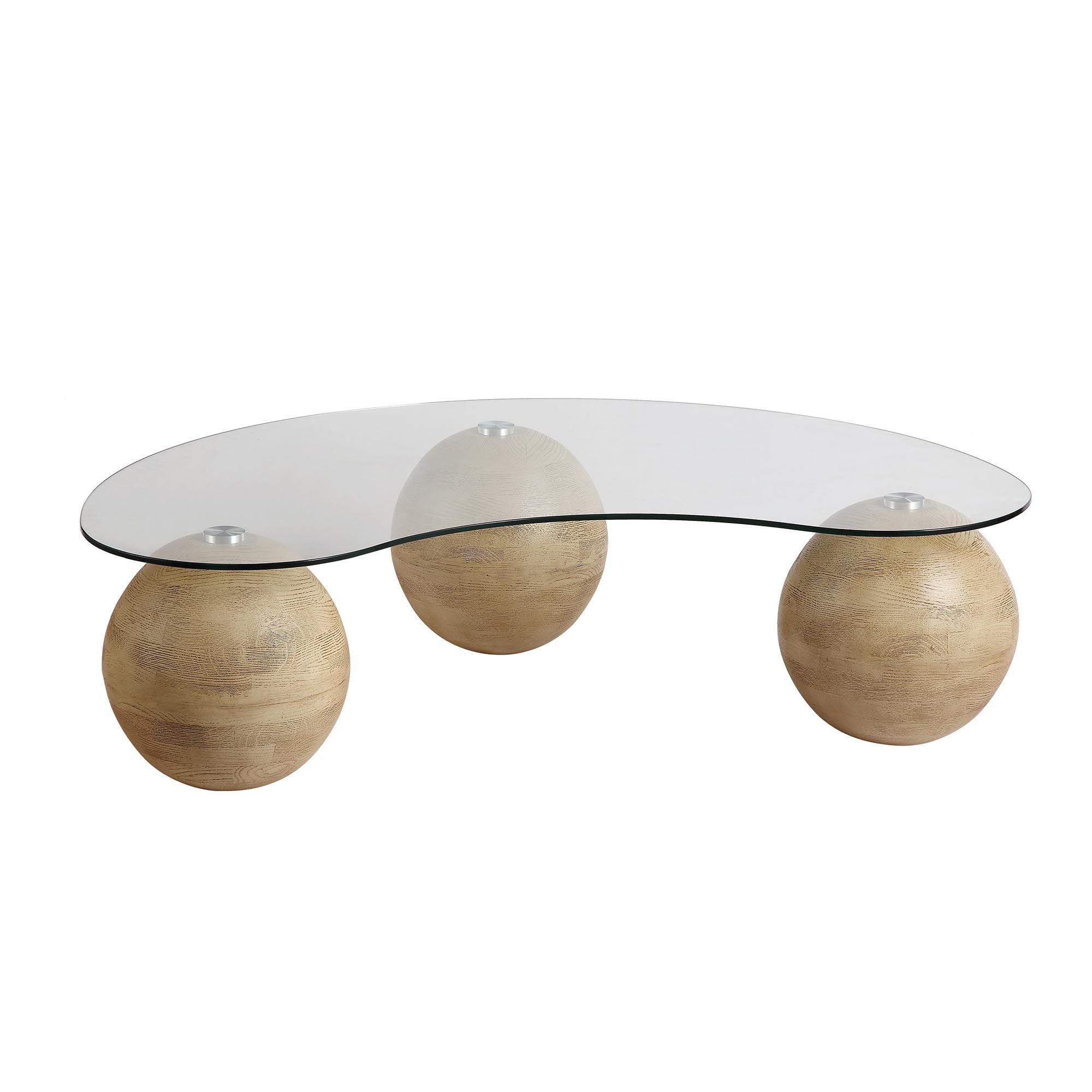 Sveti Curved Glass Coffee Table, Natural