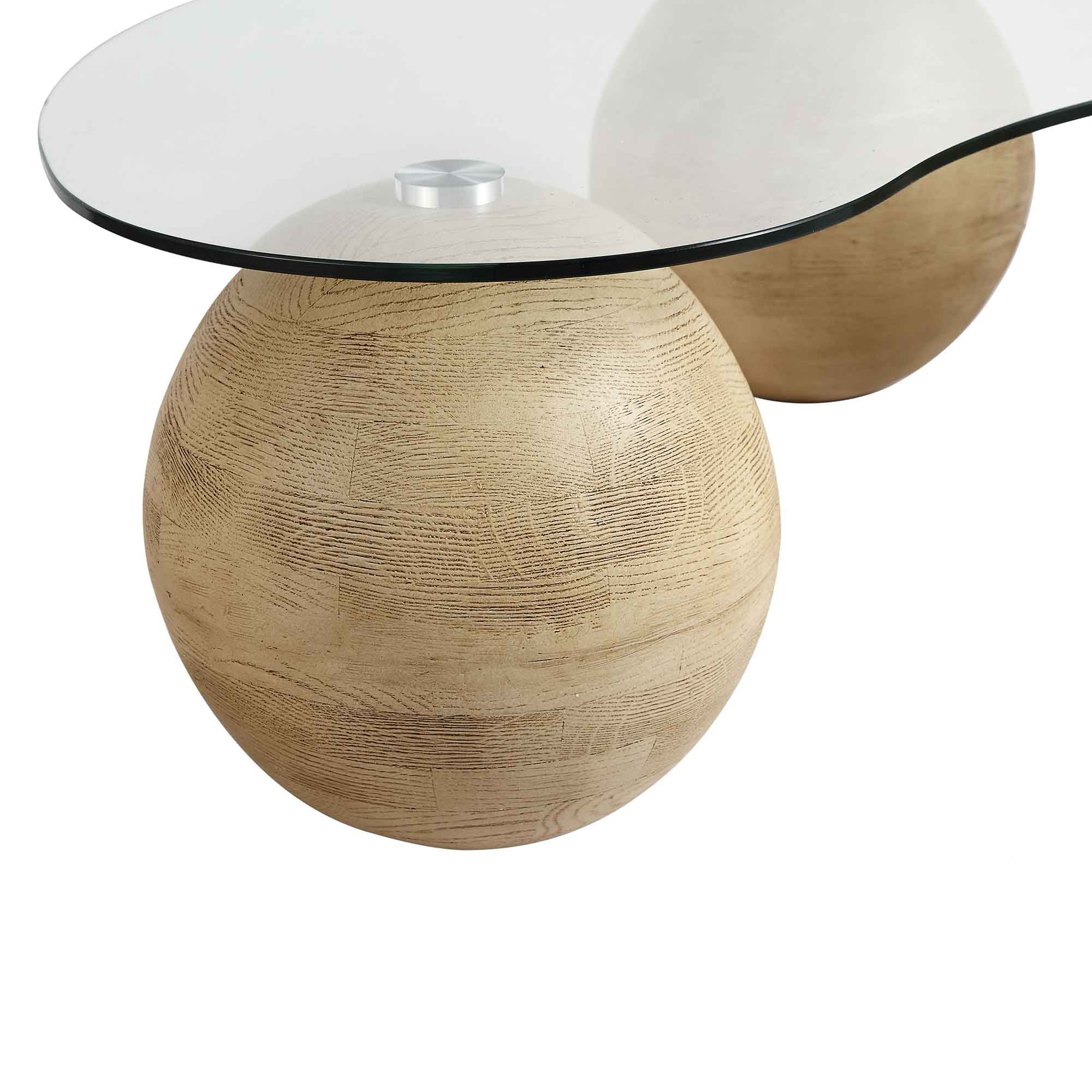 Sveti Curved Glass Coffee Table, Natural