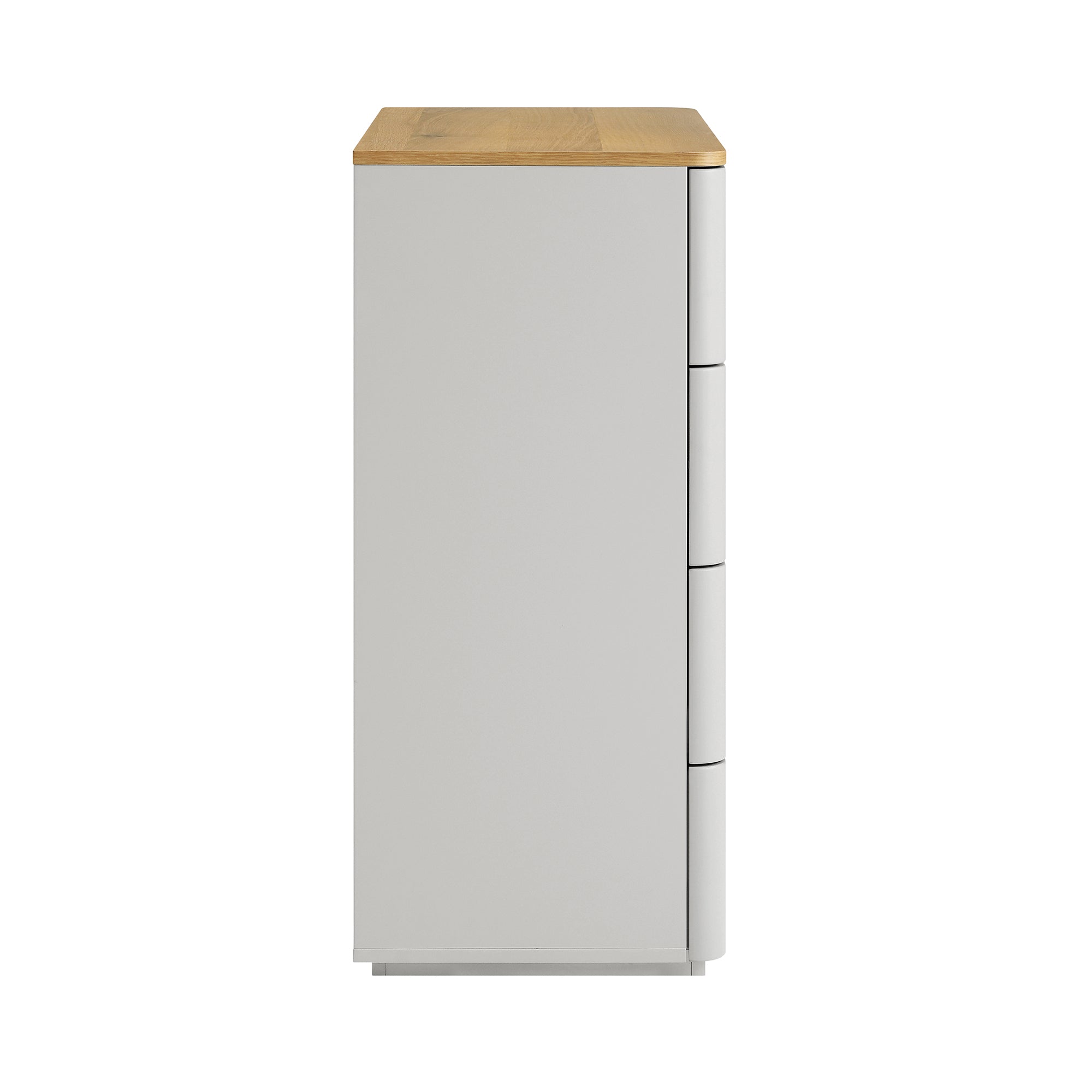 Agnes Curved Edge 2 over 3 Chest of Drawers, Dove Grey with Oak Top