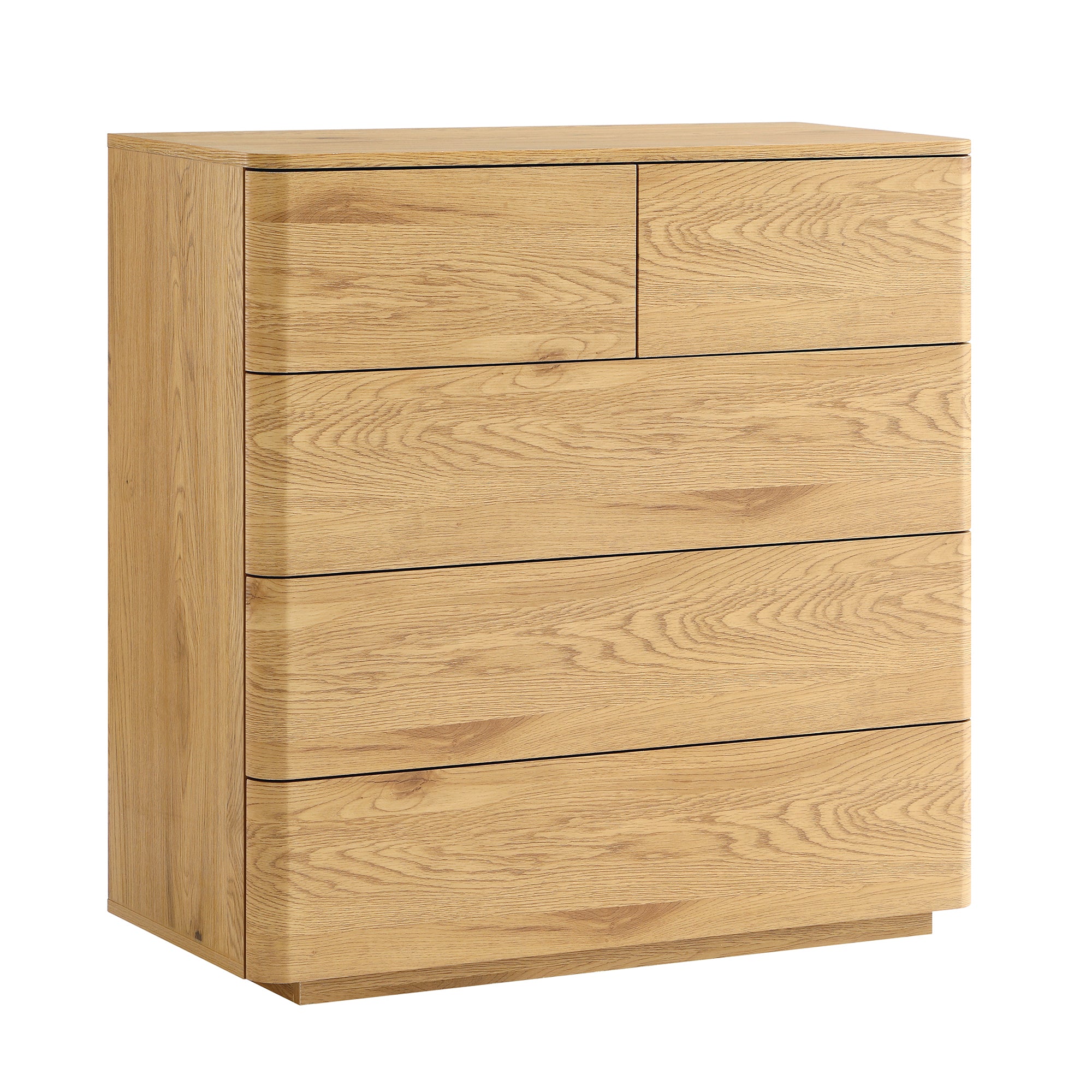 Agnes Curved Edge 2 over 3 Chest of Drawers, Natural