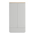 Agnes Curved Edge Double Wardrobe, Dove Grey with Oak Top