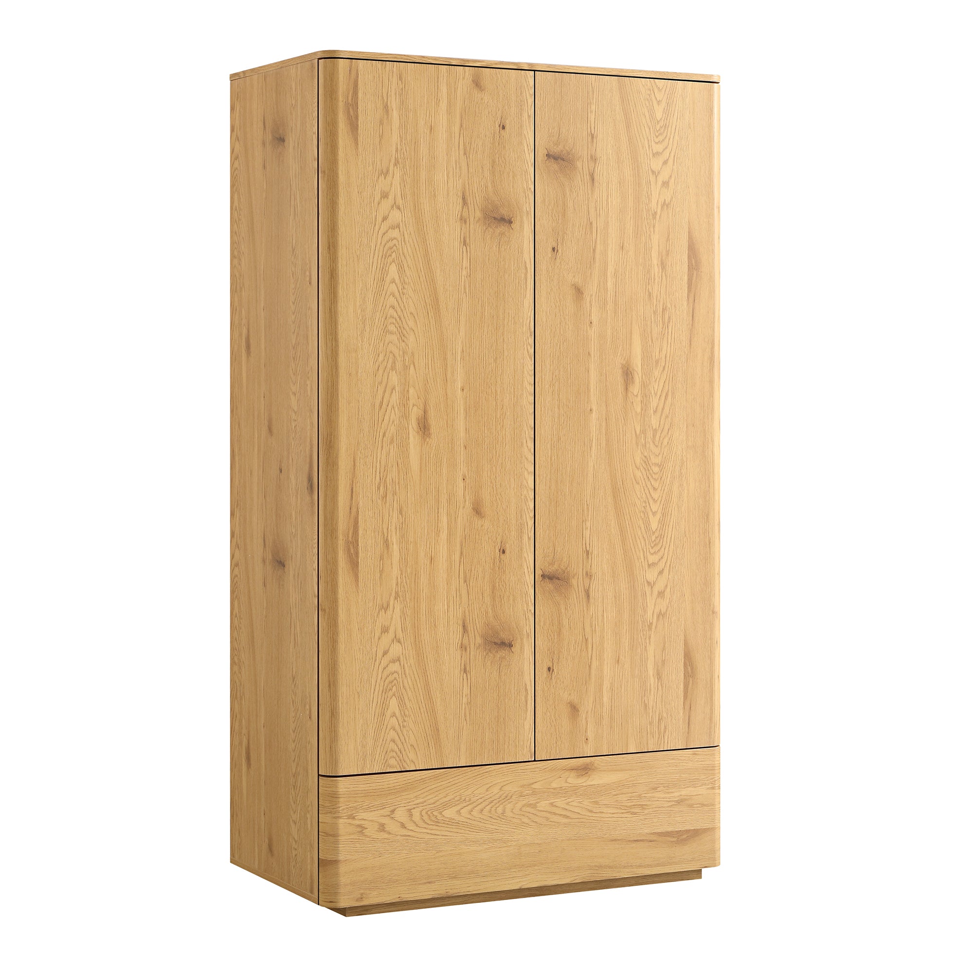 Agnes Curved Edge Double Wardrobe, Natural