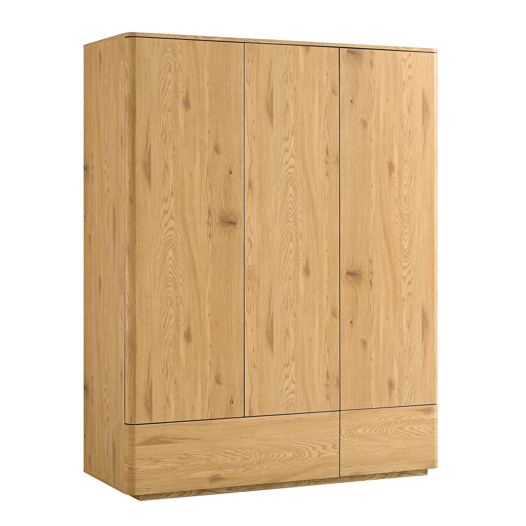 Agnes Curved Edge Triple Wardrobe, Natural